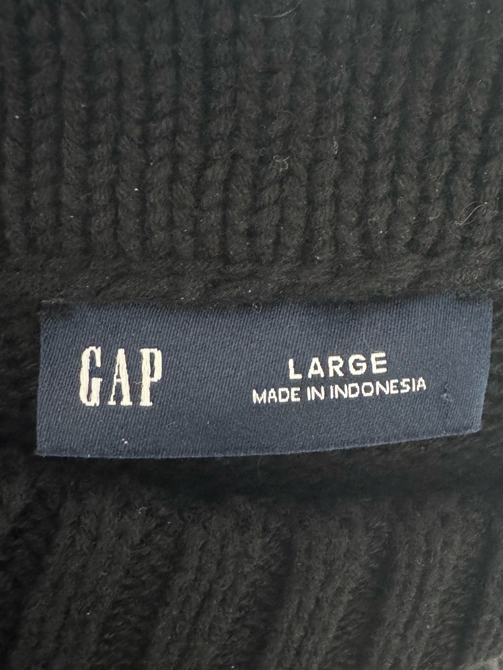 GAP 100% Cotton Black Crewneck Knit Sweater - Picture 3 of 4